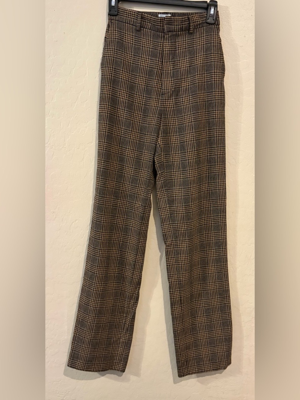 Scalpers Plaid Trousers Italian Fabric High Rise Straight Leg- Size XS